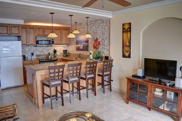 Beautifully remodeled living and kitchen