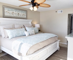 Master Bedroom with King size bed and 55" TV