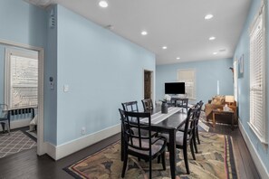 Dining room table for socializing. 