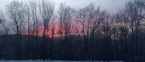 Sun rise, view from bedroom. 