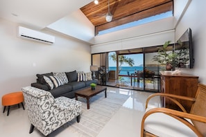 Living area, large Flat Screen TV, Ocean views