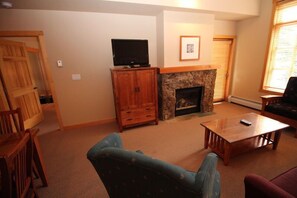 Fireplace and flat screen TV in Living room