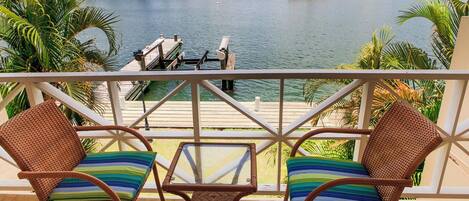 Private balcony view of Rodney Bay Marina