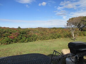 The Elizabeth Sound and Cape Cod just past the cliffs, view from the back deck.