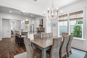 Dining area with seating for 8