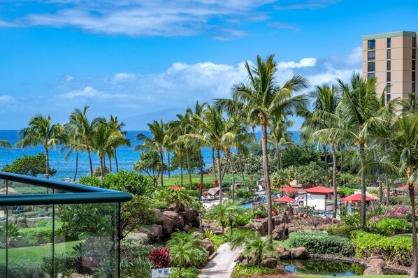 Paradise framed in palms and blue horizons HKH-344