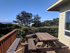 picnic table on front deck