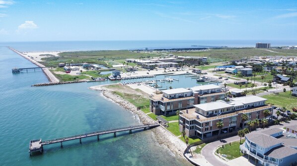 Channelview Condos have a private fishing pier and views of the ships coming in the intercoastal waterway.