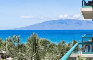 Also offering views of the lush interior courtyard and Maui's neighbor island Lanai
                