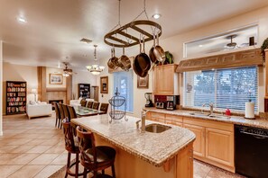 Kitchen with island & island sink