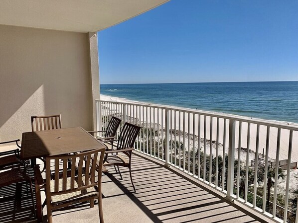 Plenty of seating on our huge balcony!