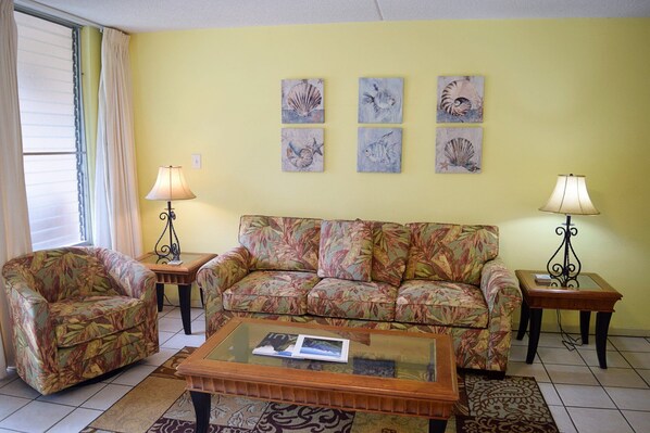 Comfortable living space to relax after a Maui adventure