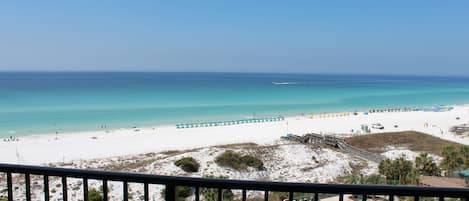 Beautiful beach view from the balcony