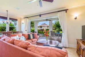 Let the outdoors in with the folding lanai doors.