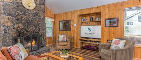 Living Room w/Wood Fireplace