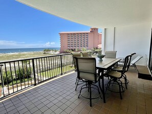 HUGE balcony with plenty of seating!