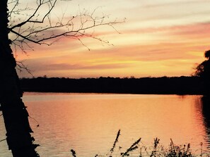 Sunset view from shore in the Fall.