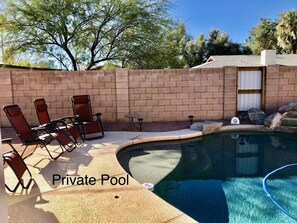 Back yard - private pool.