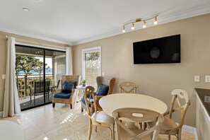 Living/Dining Room - This well appointed space offers comfort and efficiency in this oceanfront condo.