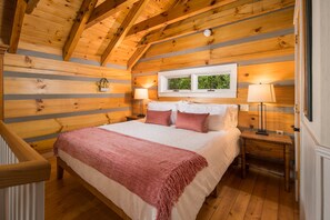 A new king size bed with a Casper mattress and topper for maximum guest comfort.