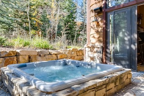 Relaxing private jetted hot tub in the comfort of your own back yard