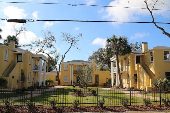 View of Property - Apartment 1 is the building on right, upstairs balcony