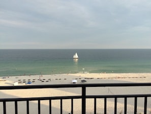 From parasailing to sailboats, there's so much to take in from this gorgeous beach view!