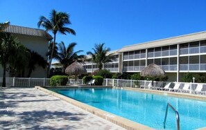 Take a dip in the crystal-clear swimming pool
