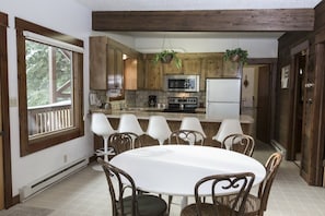 Open kitchen into dining room.