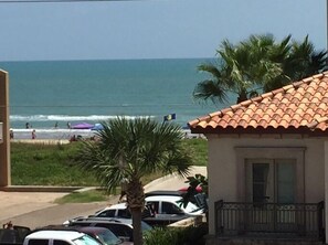 View of the beach from balconies