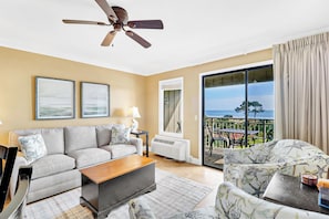Beautiful living area with balcony access