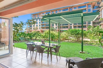 Maui Resort Rentals: Groundfloor Interior Honua Kai Konea 109, Huge Lawn Area, Steps to Pools/Beach/B.B.Q.s!