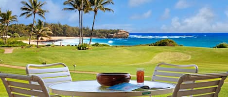 Poipu Sands at Poipu Kai Resort #511 - Oceanfront Dining Lanai Shipwrecks Beach View - Parrish Kauai