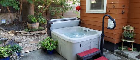 Your hot tub, just outside your door.  (Plz note: no refunds if out of order.) 