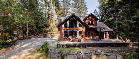 Our cabin nestled in the woods