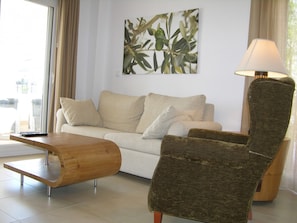 Beautiful living room of Hacienda Riquelme apartment
