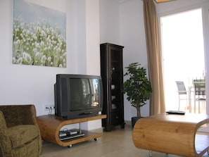 Beautiful living room of Hacienda Riquelme apartment