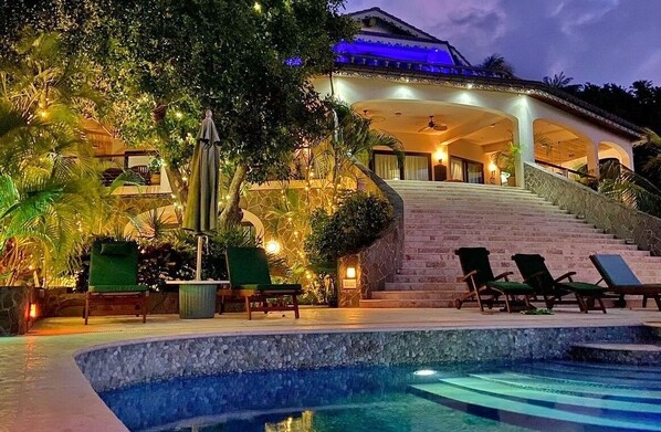 Tropical Hideaway and Infinity Pool with the Infinity Studio on the lower left
