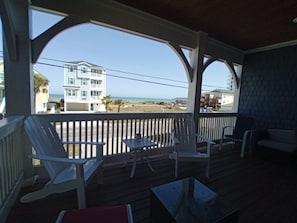 View of the ocean and beach access from the main deck