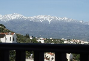 The White Mountains from the terrace. Snow till June!