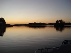 A beautiful sunrise on Lake Hamilton. Picture taken from the boat dock.