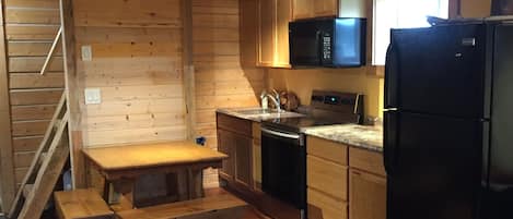 kitchen and dining space