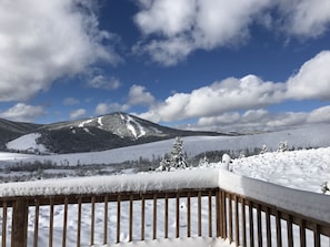 view of ski area from deck