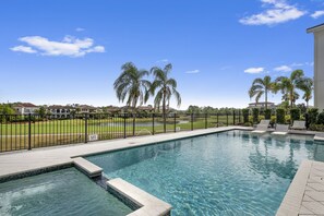 Swim in your private pool with a gorgeous view