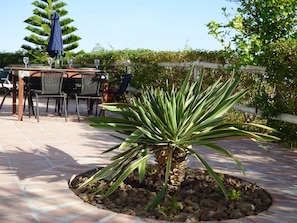 Terrace with outside dining.