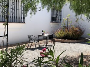 The gravel garden. A lovely place to sit and relax.
