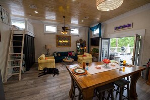 Loft, Living, Dining, & Deck overlooking Bayou