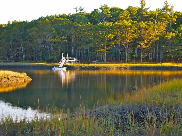 Chauncey Creek, and the property's private dock and waterfront location. 