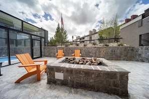 Shared Fire Pit Next to Hot Tub