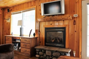 Cozy Gas Fireplace and Flat Screen TV